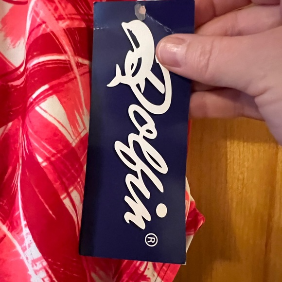 Dolfin Competition Swim Suit Abstract Red Swimsuit Girls Juniors Size 22 NWT - Picture 7 of 9